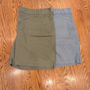 TWO Pairs Eddie Bauer Specially Dyed shorts 5" inseam 14